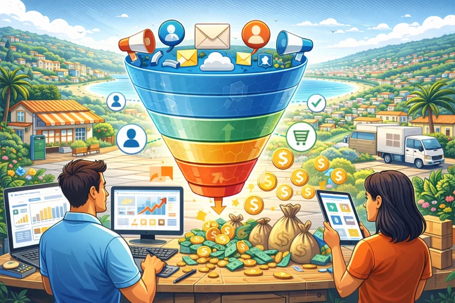 Schema funnel di vendita a 4 fasi per PMI calabresi — Digital Mission Catanzaro.